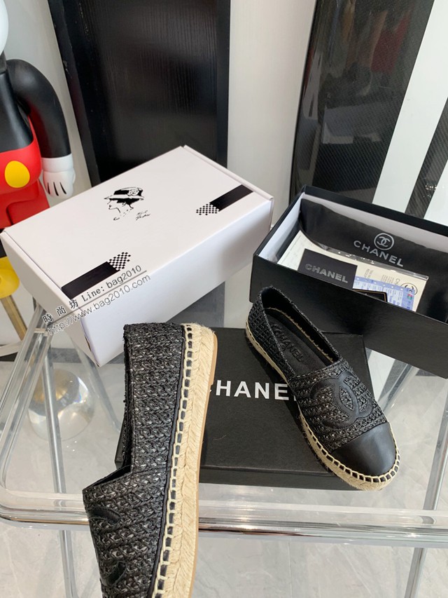 Chanel香奈兒漁夫鞋專櫃最新顏色漁夫鞋草編鞋 dx3220